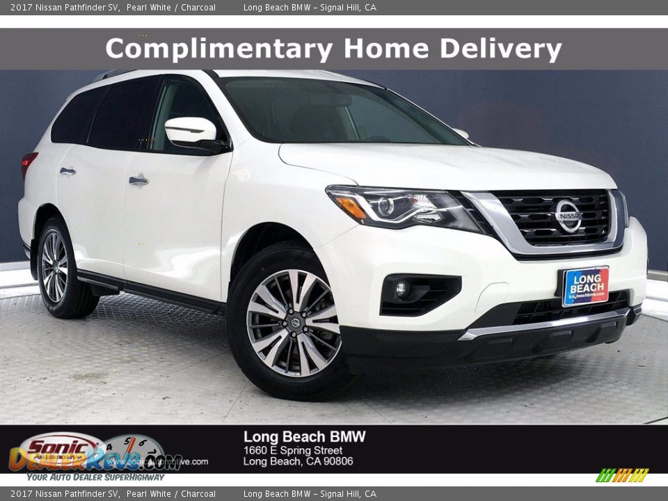 2017 Nissan Pathfinder SV Pearl White / Charcoal Photo #1