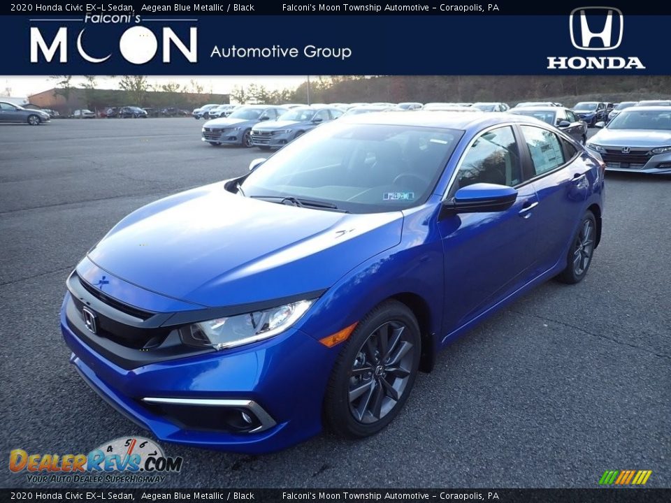 2020 Honda Civic EX-L Sedan Aegean Blue Metallic / Black Photo #1