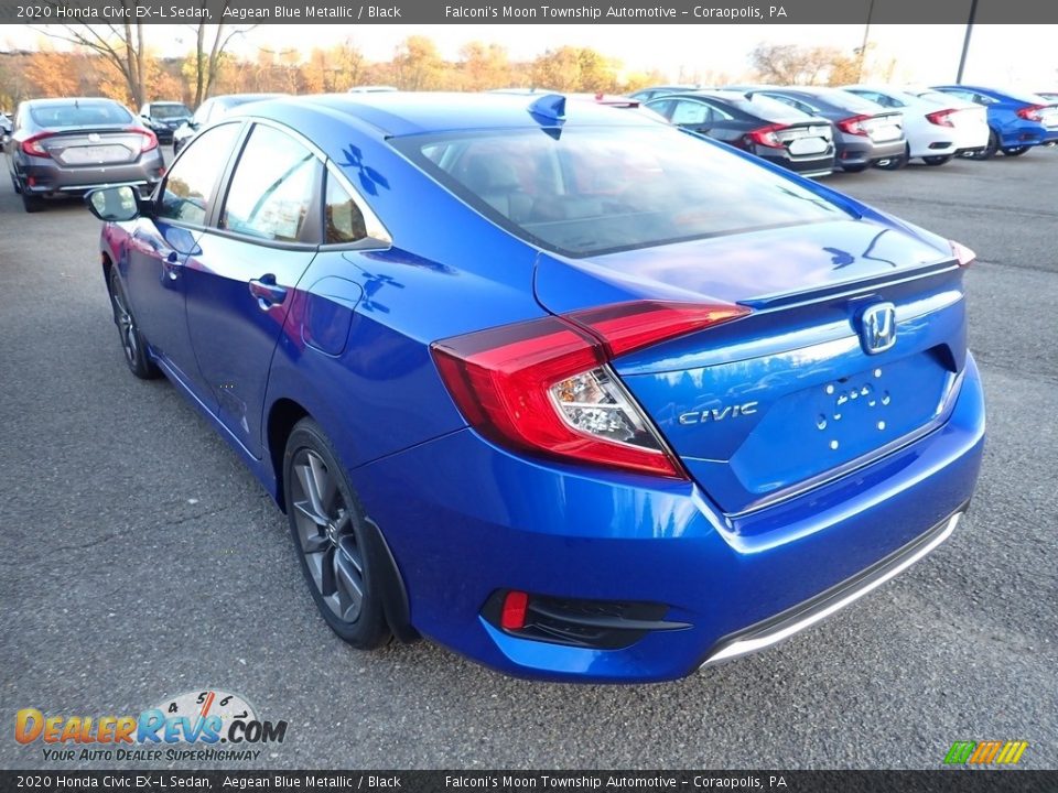 2020 Honda Civic EX-L Sedan Aegean Blue Metallic / Black Photo #3