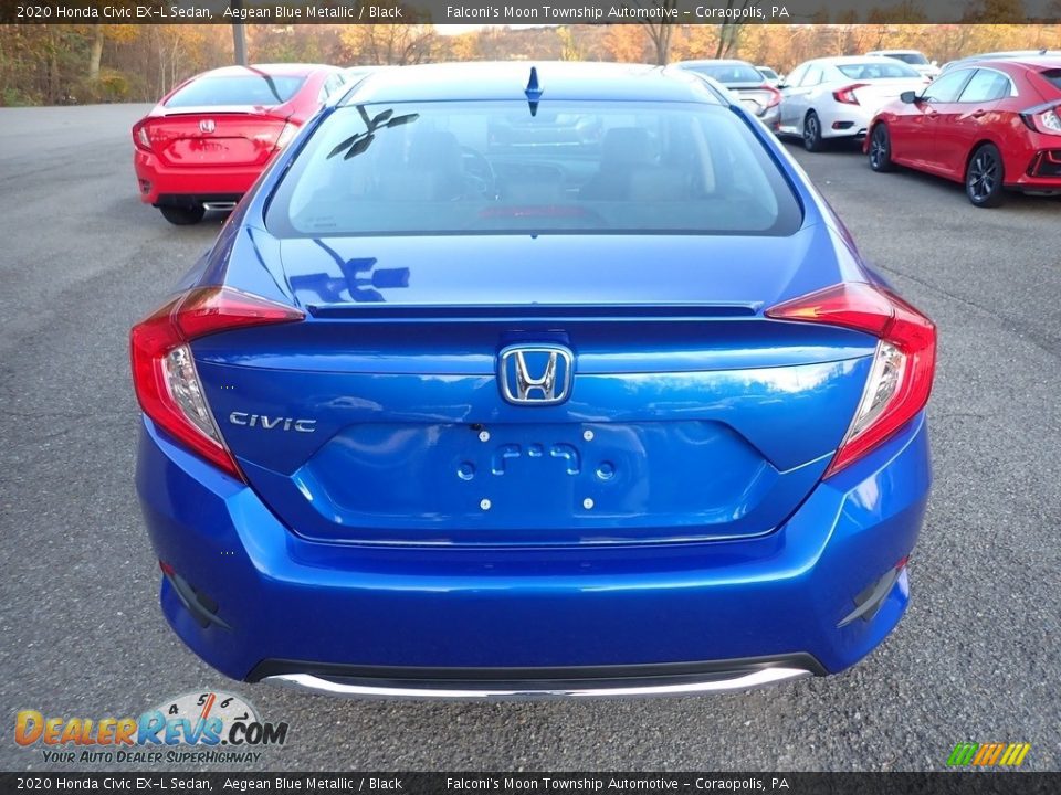 2020 Honda Civic EX-L Sedan Aegean Blue Metallic / Black Photo #4