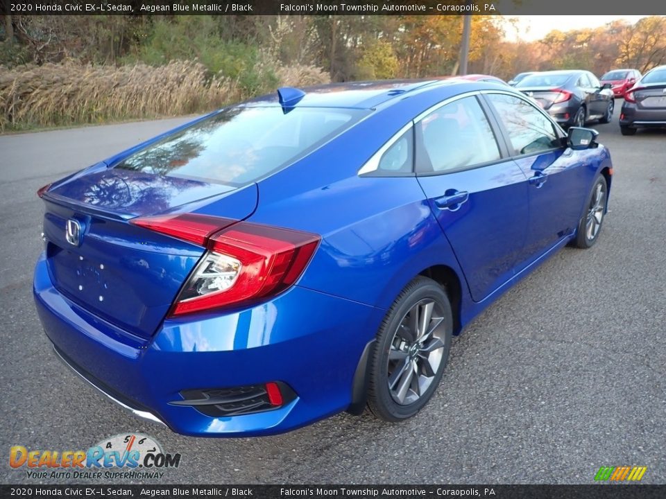 2020 Honda Civic EX-L Sedan Aegean Blue Metallic / Black Photo #5