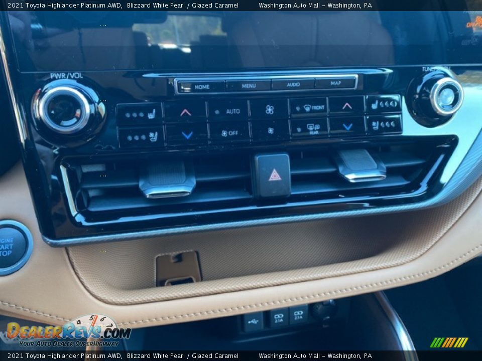 2021 Toyota Highlander Platinum AWD Blizzard White Pearl / Glazed Caramel Photo #10