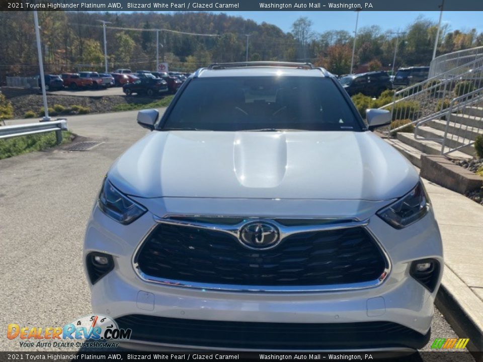 2021 Toyota Highlander Platinum AWD Blizzard White Pearl / Glazed Caramel Photo #12