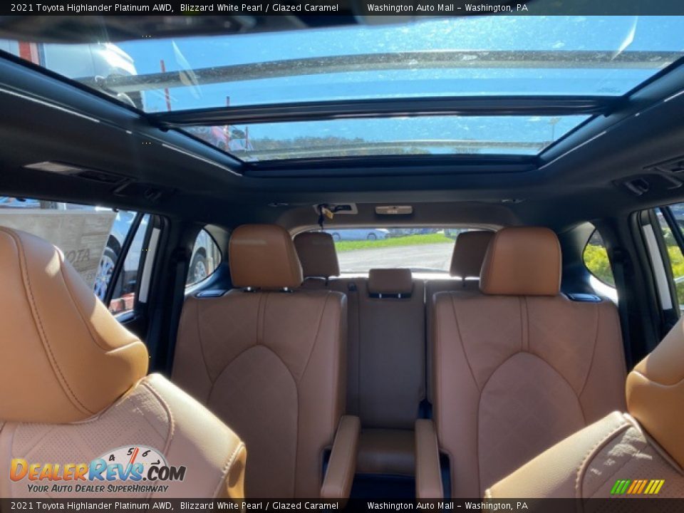 2021 Toyota Highlander Platinum AWD Blizzard White Pearl / Glazed Caramel Photo #15