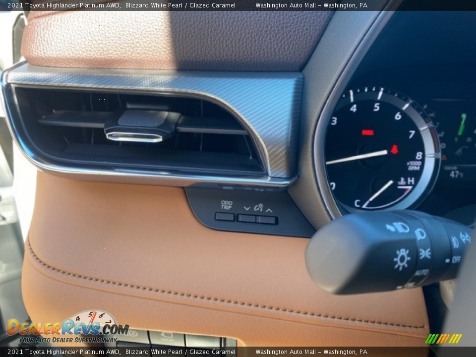 2021 Toyota Highlander Platinum AWD Blizzard White Pearl / Glazed Caramel Photo #19
