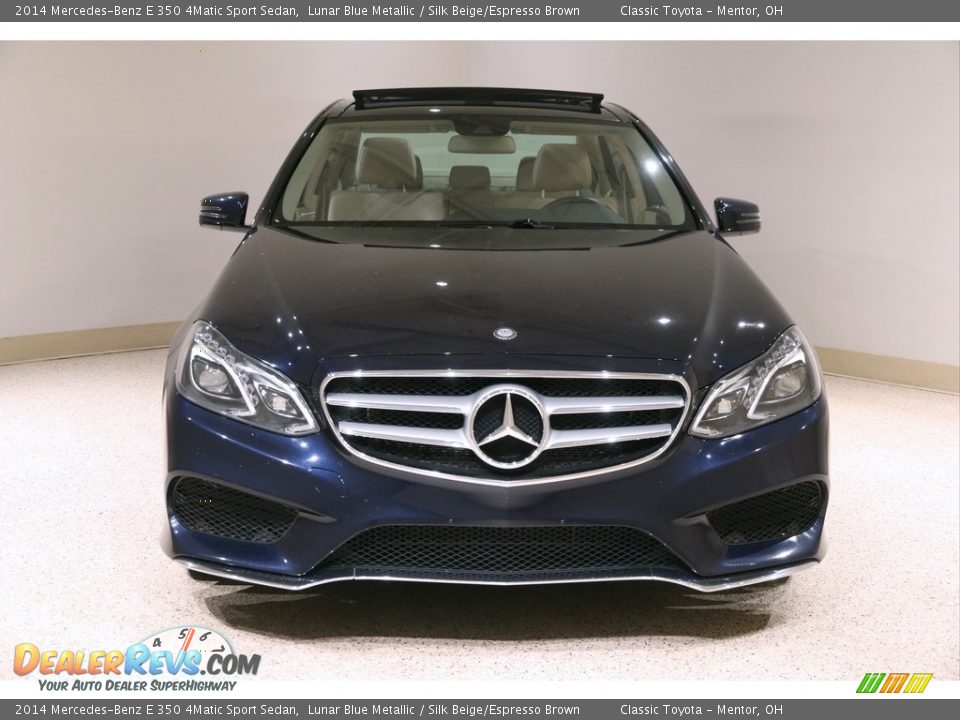 2014 Mercedes-Benz E 350 4Matic Sport Sedan Lunar Blue Metallic / Silk Beige/Espresso Brown Photo #2