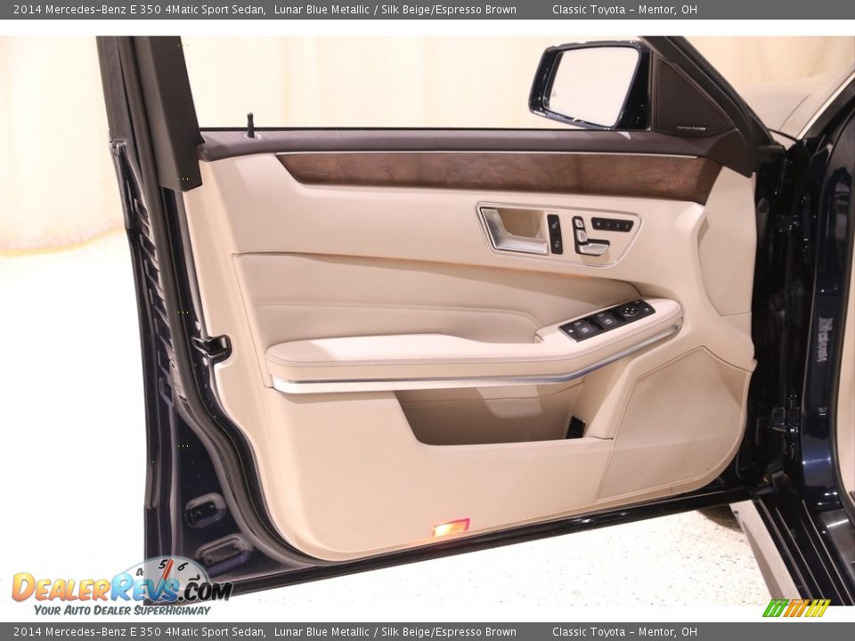 2014 Mercedes-Benz E 350 4Matic Sport Sedan Lunar Blue Metallic / Silk Beige/Espresso Brown Photo #4