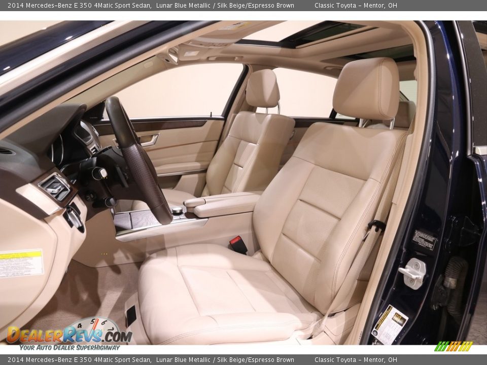 2014 Mercedes-Benz E 350 4Matic Sport Sedan Lunar Blue Metallic / Silk Beige/Espresso Brown Photo #6
