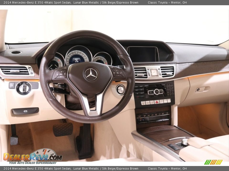 2014 Mercedes-Benz E 350 4Matic Sport Sedan Lunar Blue Metallic / Silk Beige/Espresso Brown Photo #7