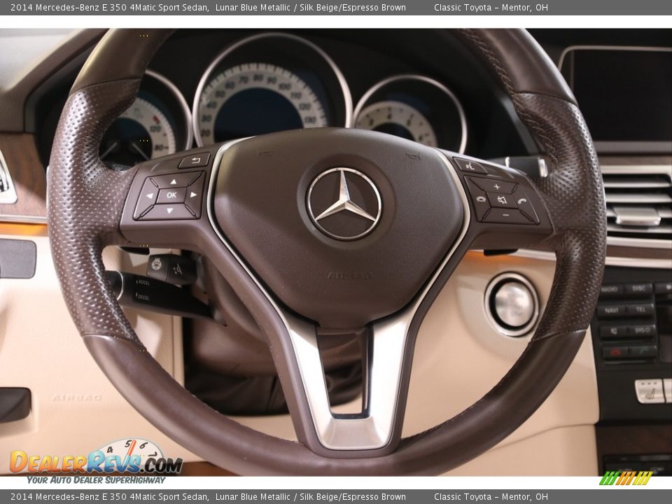 2014 Mercedes-Benz E 350 4Matic Sport Sedan Lunar Blue Metallic / Silk Beige/Espresso Brown Photo #8