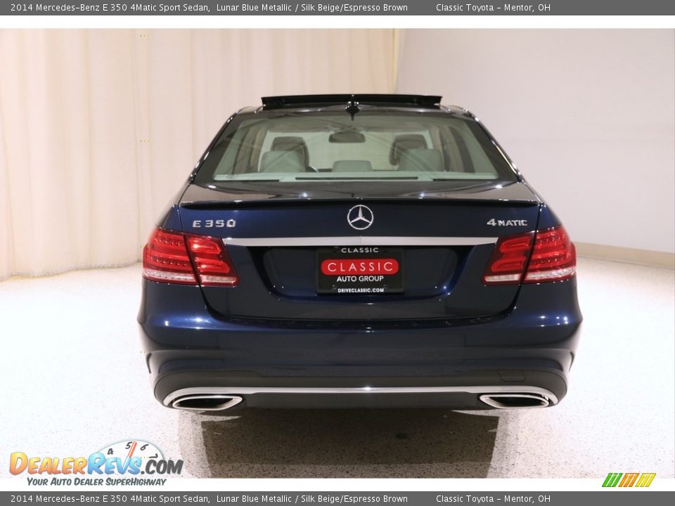 2014 Mercedes-Benz E 350 4Matic Sport Sedan Lunar Blue Metallic / Silk Beige/Espresso Brown Photo #22