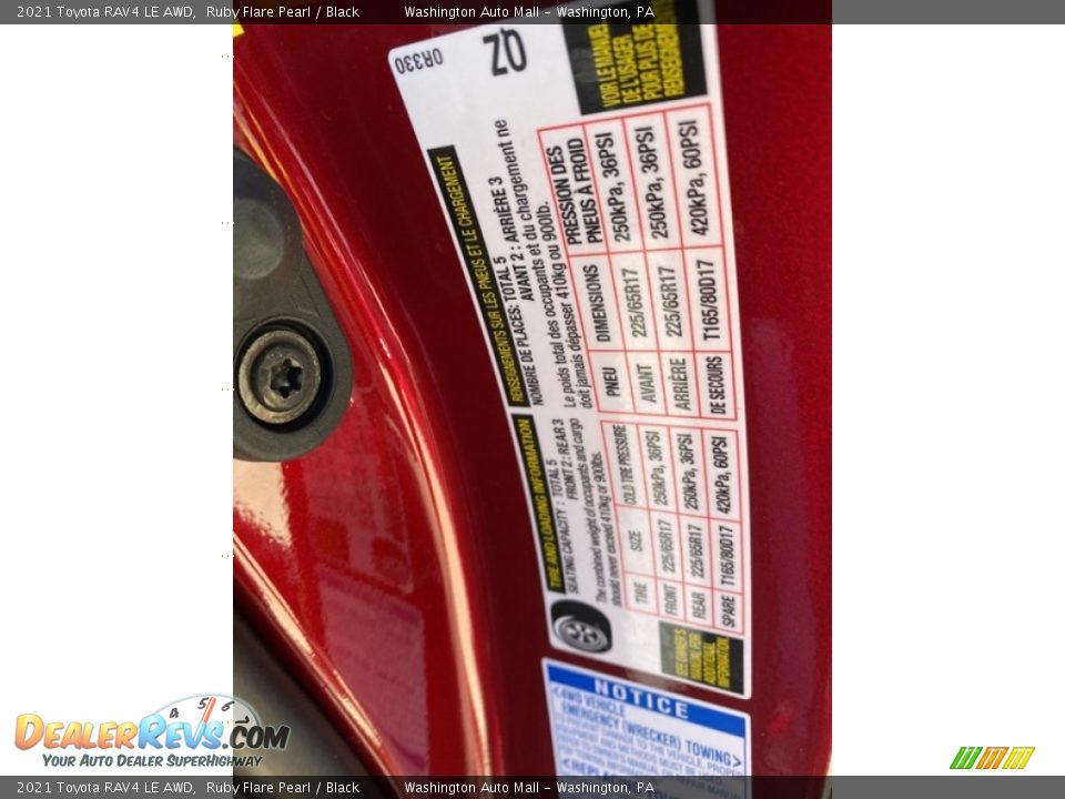 2021 Toyota RAV4 LE AWD Ruby Flare Pearl / Black Photo #31