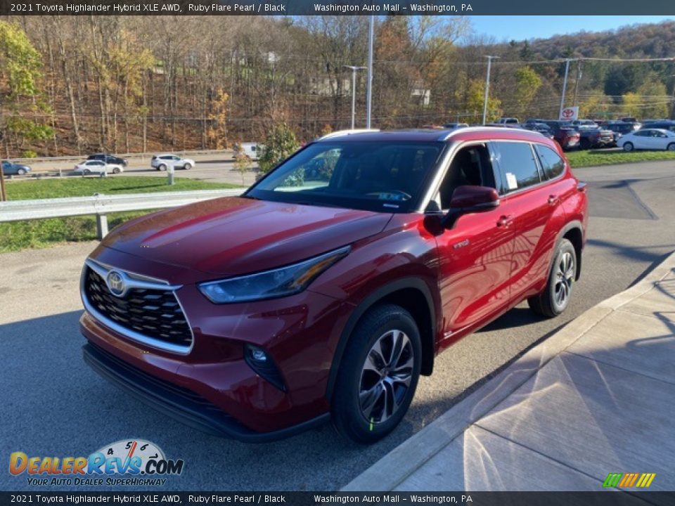 2021 Toyota Highlander Hybrid XLE AWD Ruby Flare Pearl / Black Photo #14