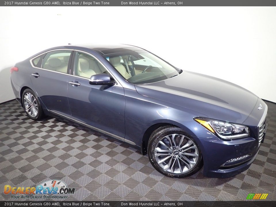 2017 Hyundai Genesis G80 AWD Ibiza Blue / Beige Two Tone Photo #2
