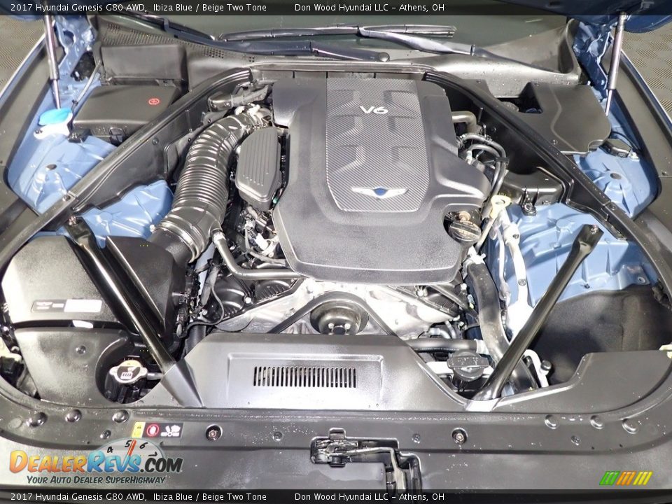 2017 Hyundai Genesis G80 AWD Ibiza Blue / Beige Two Tone Photo #6