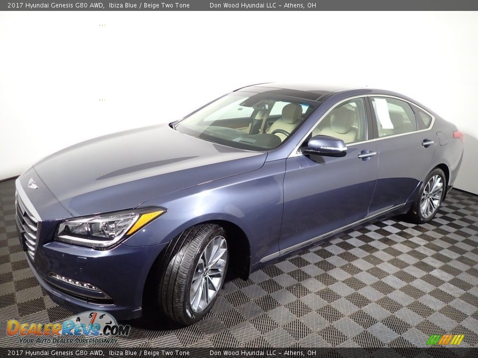2017 Hyundai Genesis G80 AWD Ibiza Blue / Beige Two Tone Photo #7