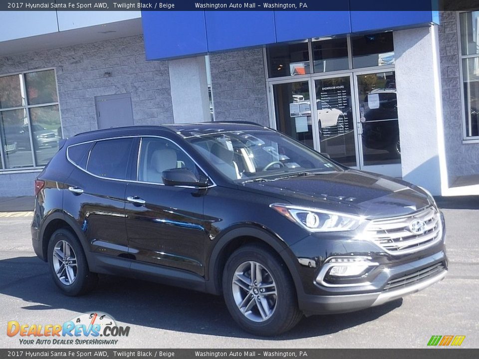 2017 Hyundai Santa Fe Sport AWD Twilight Black / Beige Photo #1