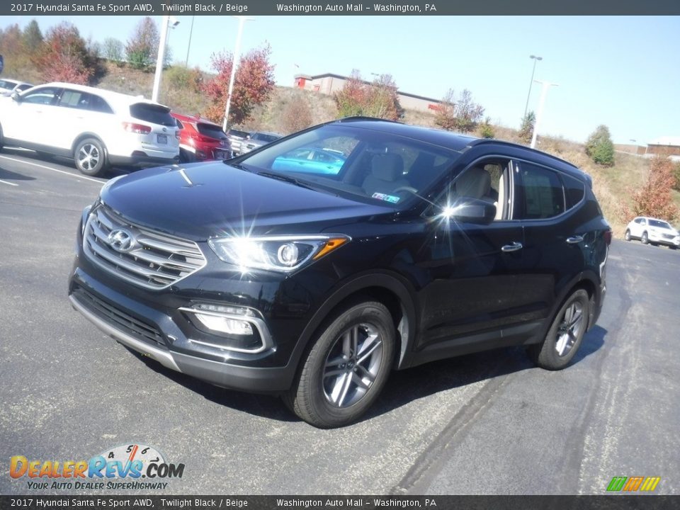 2017 Hyundai Santa Fe Sport AWD Twilight Black / Beige Photo #5