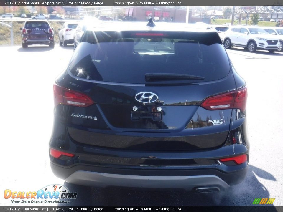 2017 Hyundai Santa Fe Sport AWD Twilight Black / Beige Photo #7