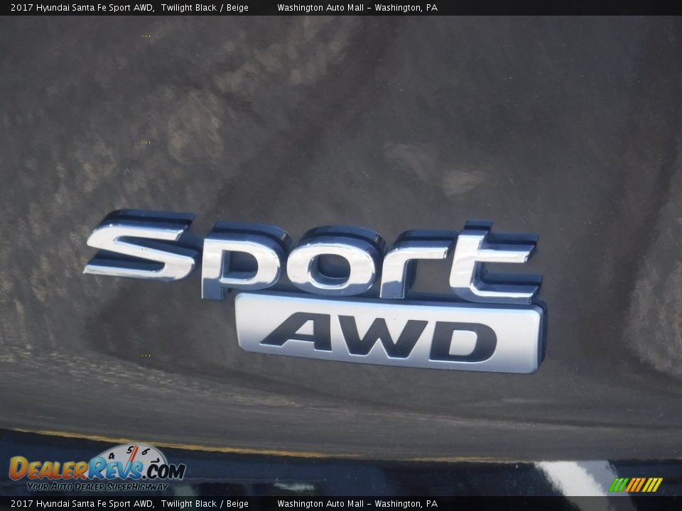 2017 Hyundai Santa Fe Sport AWD Twilight Black / Beige Photo #9