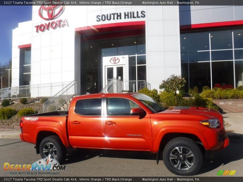 2017 Toyota Tacoma TRD Sport Double Cab 4x4 Inferno Orange / TRD Black/Orange Photo #2