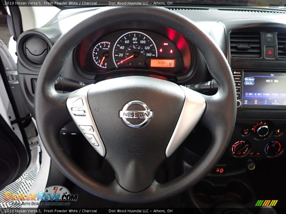 2019 Nissan Versa S Fresh Powder White / Charcoal Photo #29