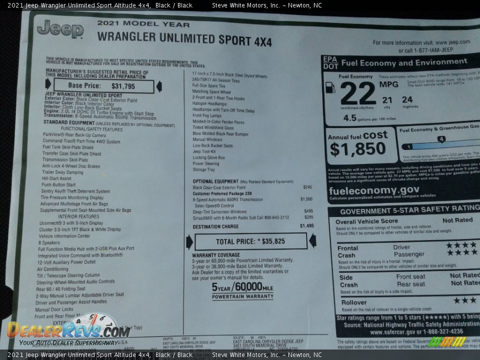 2021 Jeep Wrangler Unlimited Sport Altitude 4x4 Black / Black Photo #26
