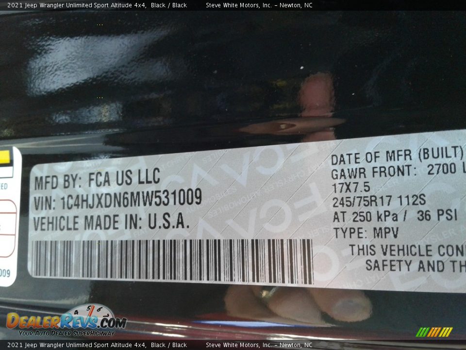 2021 Jeep Wrangler Unlimited Sport Altitude 4x4 Black / Black Photo #28