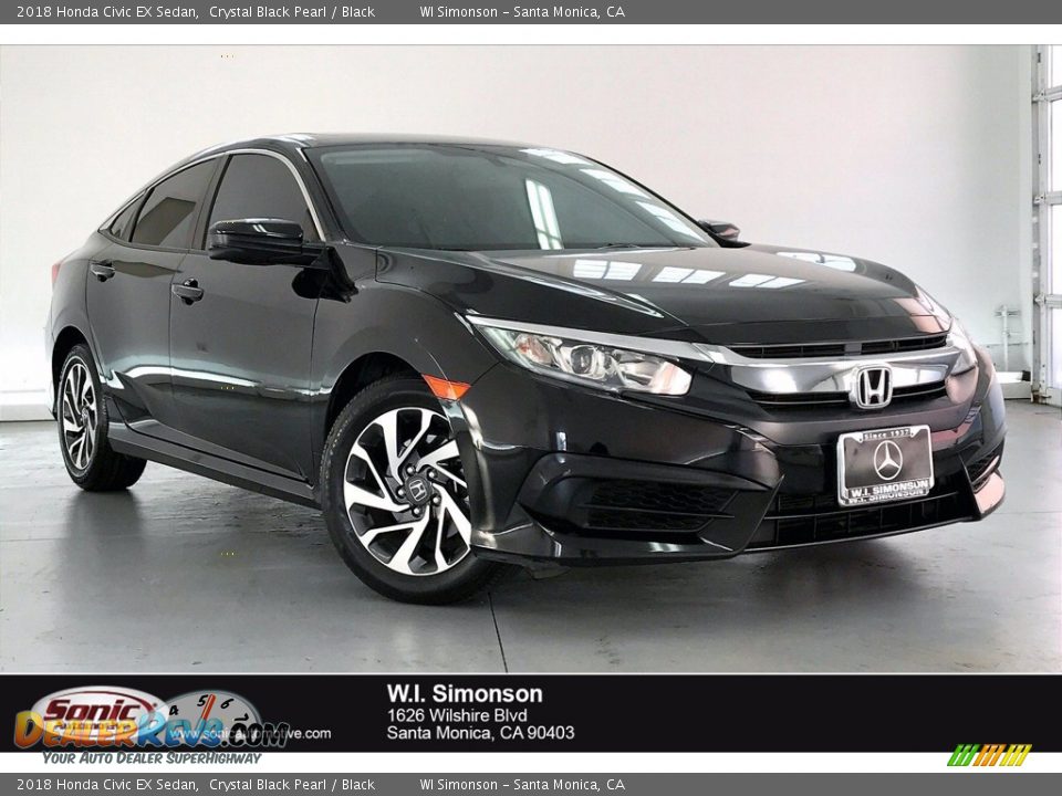 2018 Honda Civic EX Sedan Crystal Black Pearl / Black Photo #1