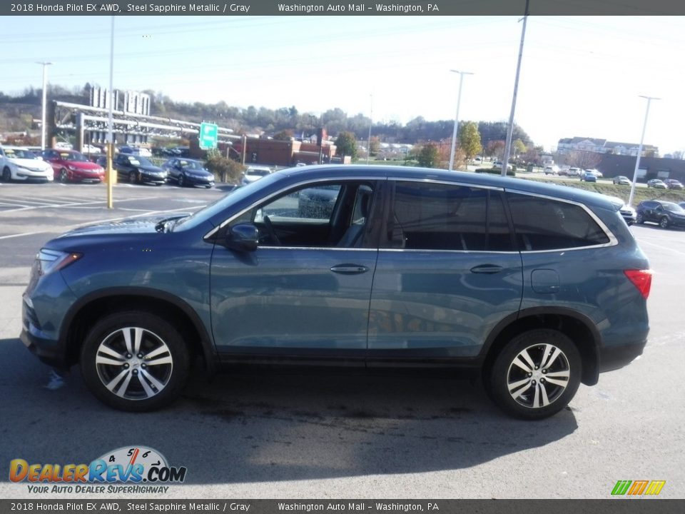 2018 Honda Pilot EX AWD Steel Sapphire Metallic / Gray Photo #6