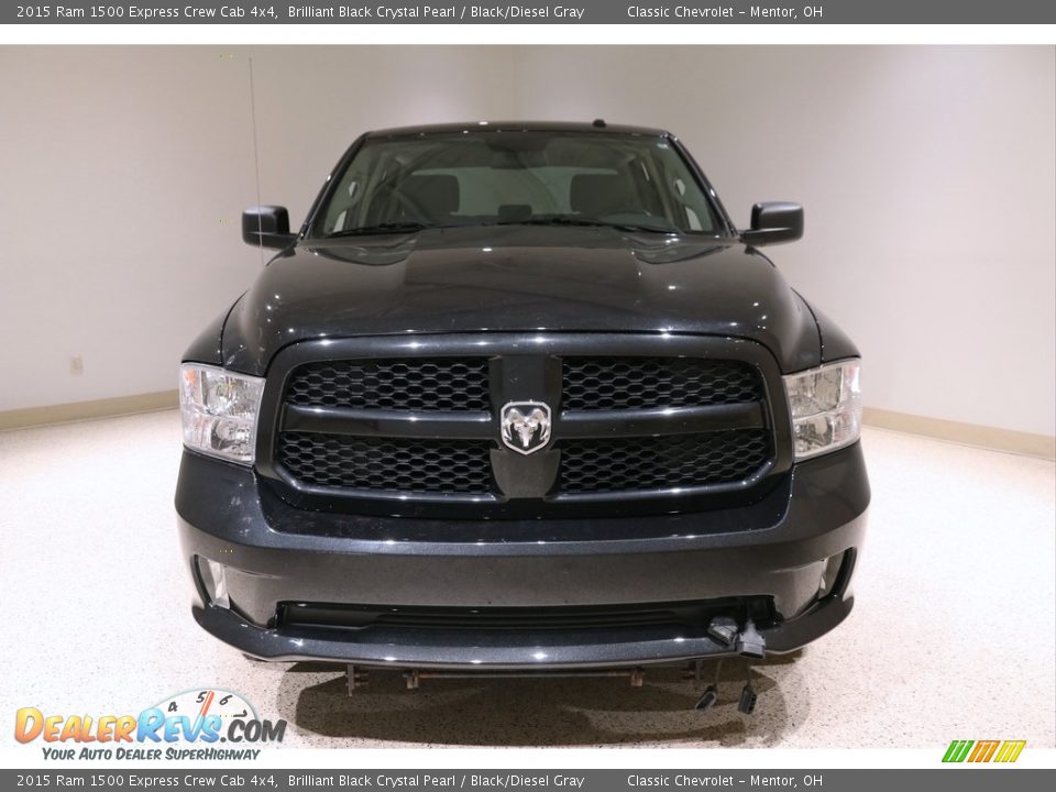 2015 Ram 1500 Express Crew Cab 4x4 Brilliant Black Crystal Pearl / Black/Diesel Gray Photo #2