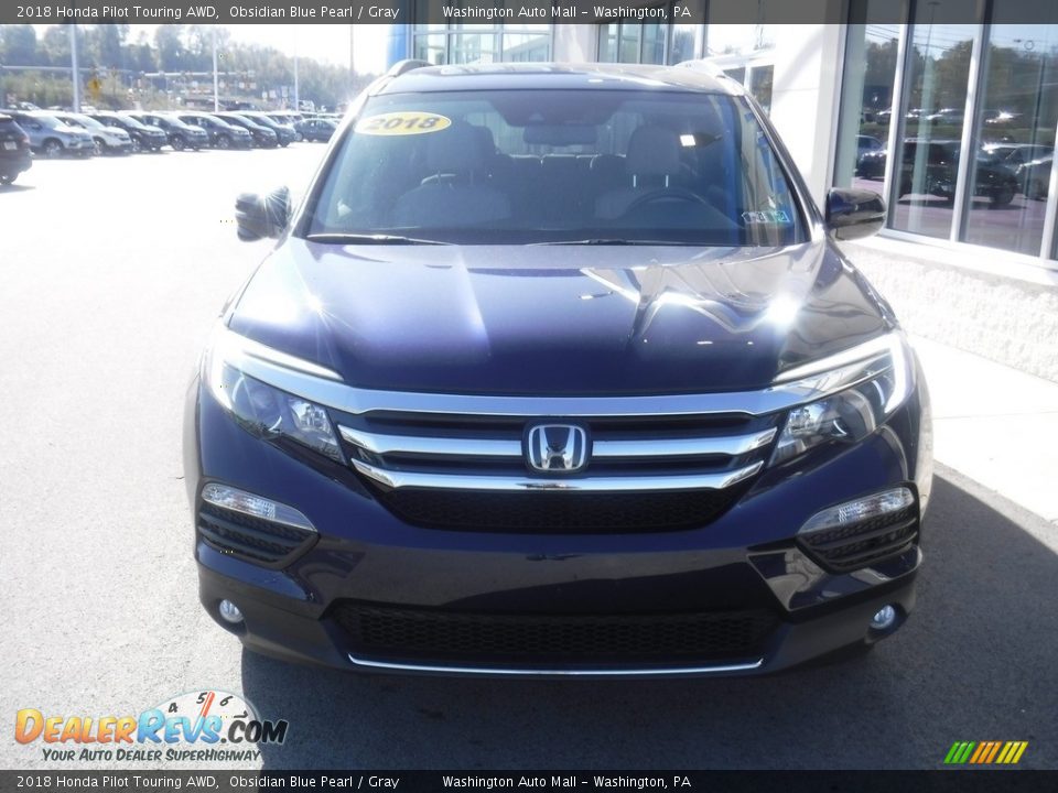 2018 Honda Pilot Touring AWD Obsidian Blue Pearl / Gray Photo #5