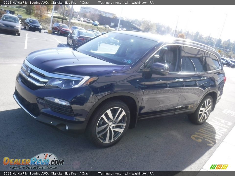 2018 Honda Pilot Touring AWD Obsidian Blue Pearl / Gray Photo #6