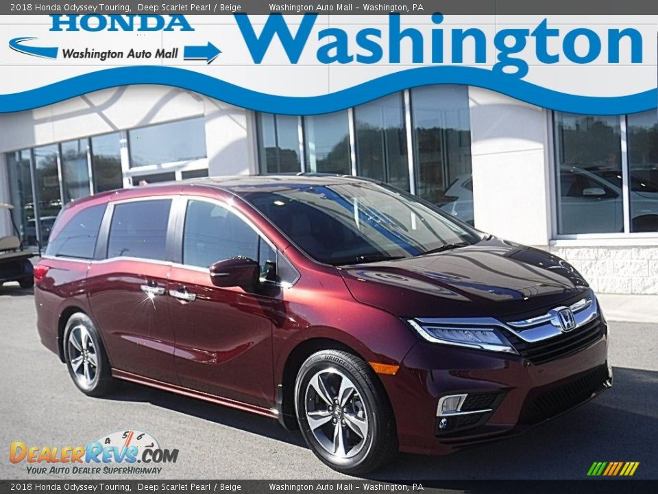 2018 Honda Odyssey Touring Deep Scarlet Pearl / Beige Photo #1