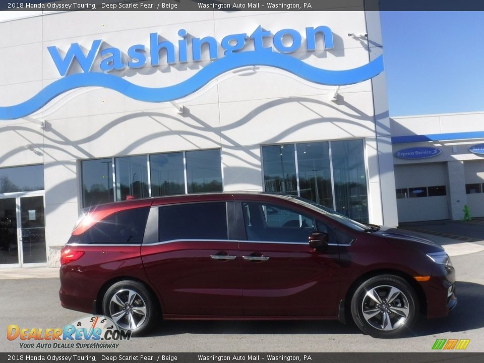 2018 Honda Odyssey Touring Deep Scarlet Pearl / Beige Photo #2