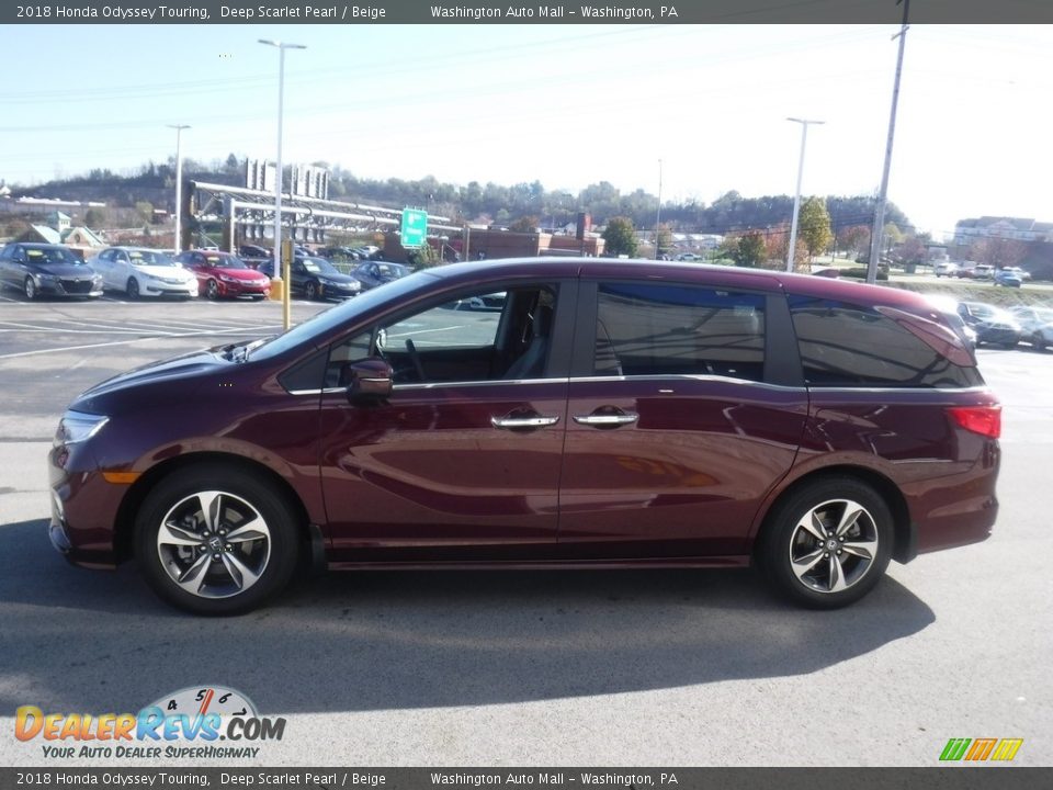 2018 Honda Odyssey Touring Deep Scarlet Pearl / Beige Photo #7