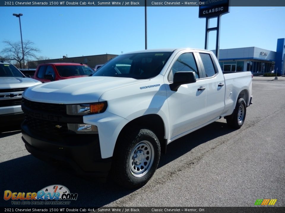 2021 Chevrolet Silverado 1500 WT Double Cab 4x4 Summit White / Jet Black Photo #1