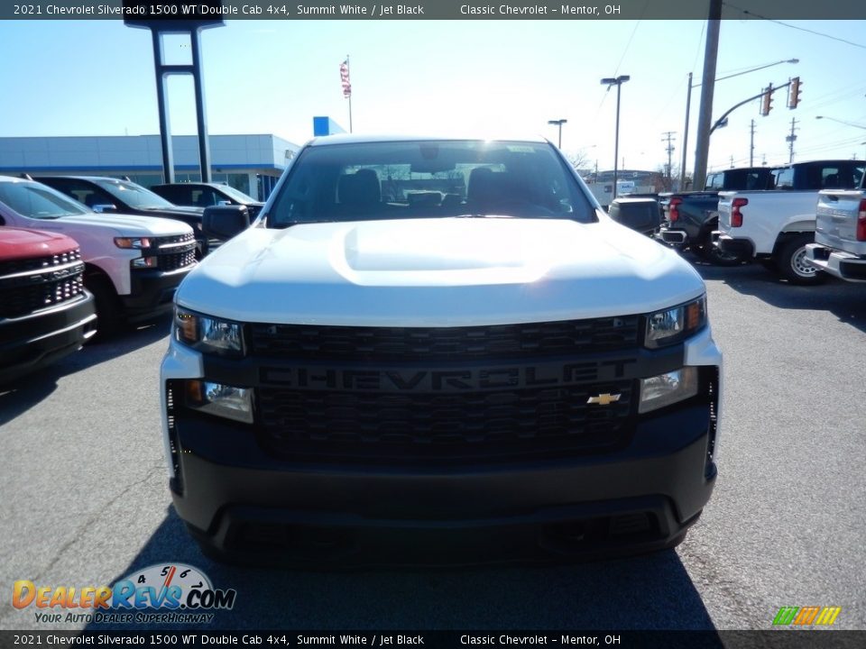 2021 Chevrolet Silverado 1500 WT Double Cab 4x4 Summit White / Jet Black Photo #2