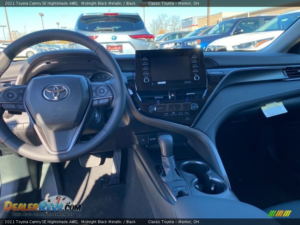 2021 Toyota Camry SE Nightshade AWD Midnight Black Metallic / Black Photo #4