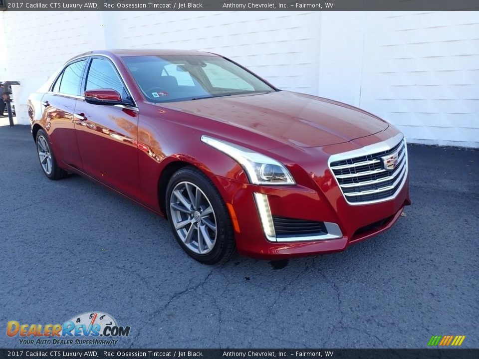2017 Cadillac CTS Luxury AWD Red Obsession Tintcoat / Jet Black Photo #2