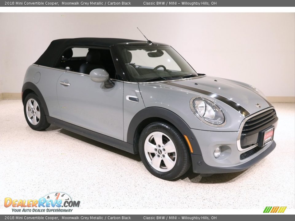 2018 Mini Convertible Cooper Moonwalk Grey Metallic / Carbon Black Photo #2