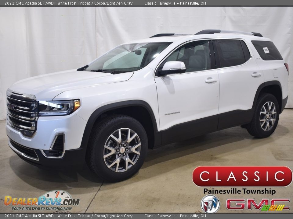 2021 GMC Acadia SLT AWD White Frost Tricoat / Cocoa/Light Ash Gray Photo #1