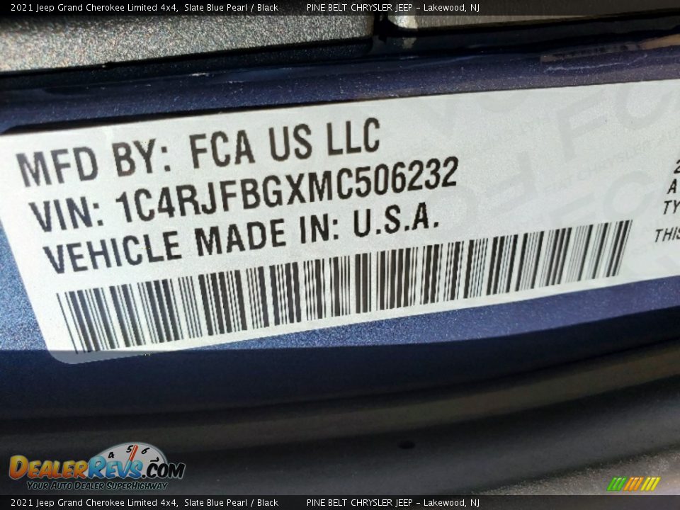 2021 Jeep Grand Cherokee Limited 4x4 Slate Blue Pearl / Black Photo #13