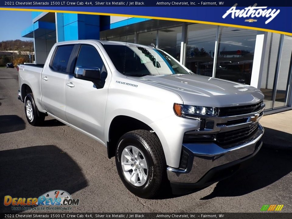 2021 Chevrolet Silverado 1500 LT Crew Cab 4x4 Silver Ice Metallic / Jet Black Photo #1