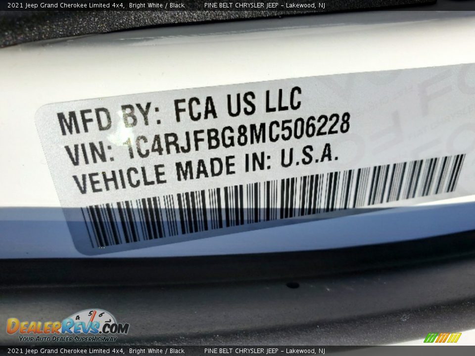 2021 Jeep Grand Cherokee Limited 4x4 Bright White / Black Photo #13