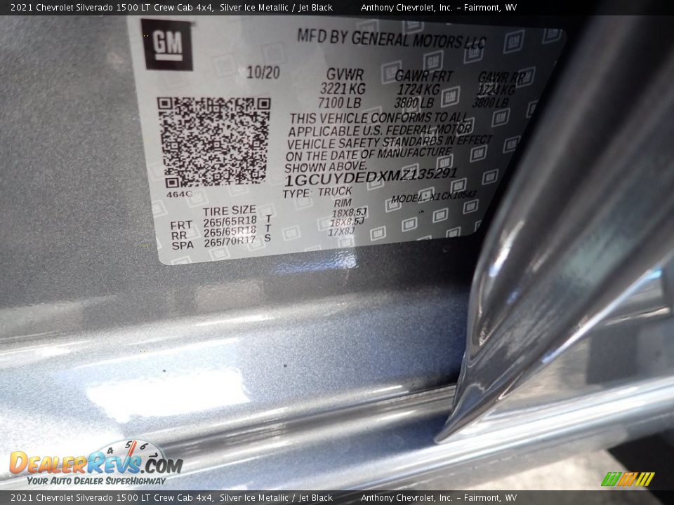 2021 Chevrolet Silverado 1500 LT Crew Cab 4x4 Silver Ice Metallic / Jet Black Photo #16