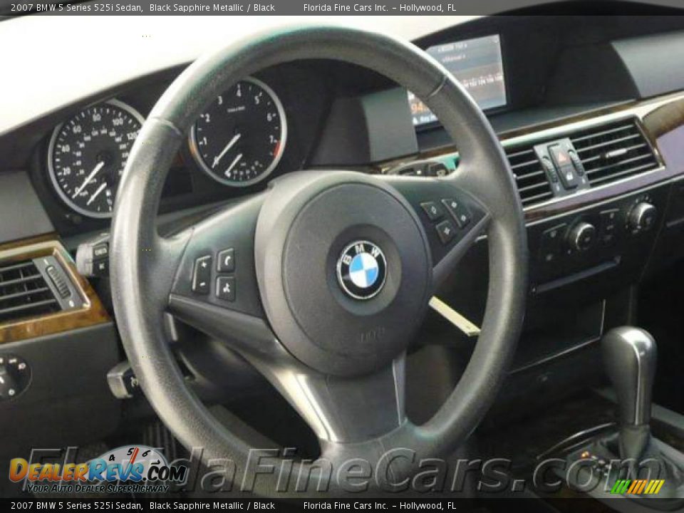 2007 BMW 5 Series 525i Sedan Black Sapphire Metallic / Black Photo #17