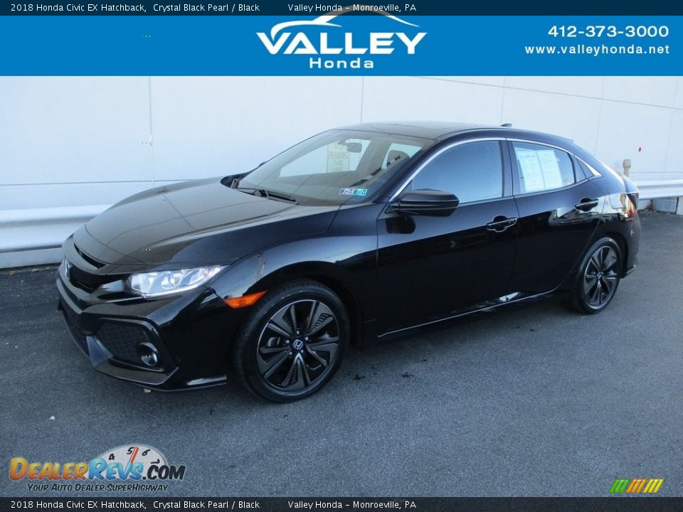 2018 Honda Civic EX Hatchback Crystal Black Pearl / Black Photo #1