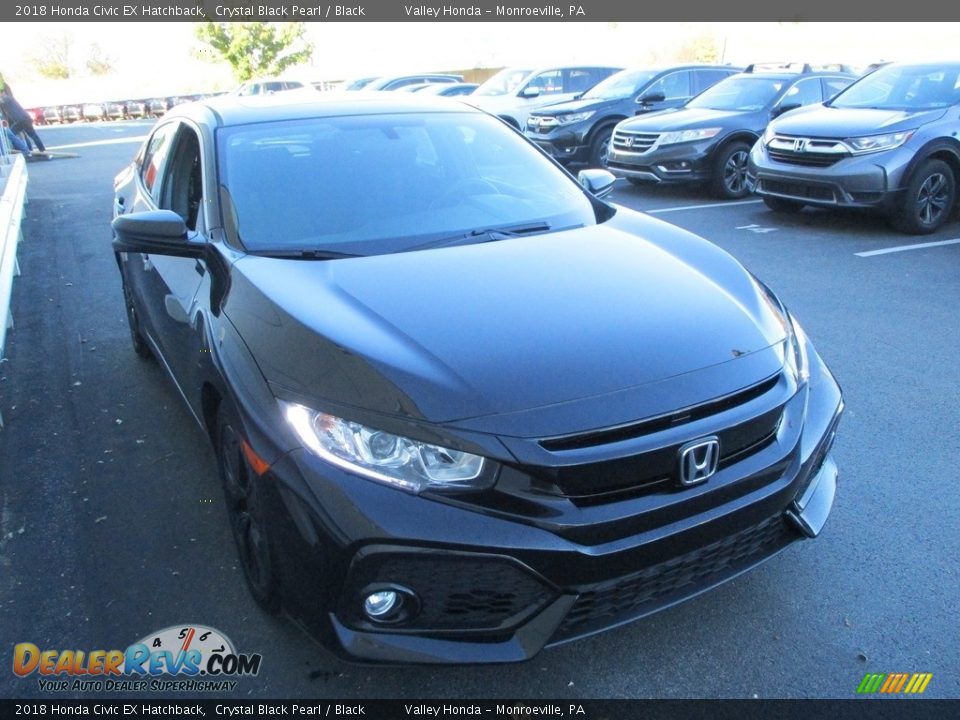 2018 Honda Civic EX Hatchback Crystal Black Pearl / Black Photo #7