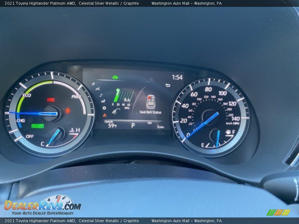 2021 Toyota Highlander Platinum AWD Celestial Silver Metallic / Graphite Photo #9